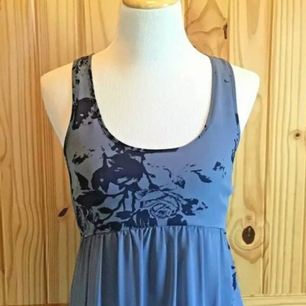 ANTHROPOLOGIE PINS & NEEDLES BLUE PRINT DRESS - Picture 2 of 5